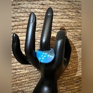Colorful acrylic blue ring Polka Dot Ring